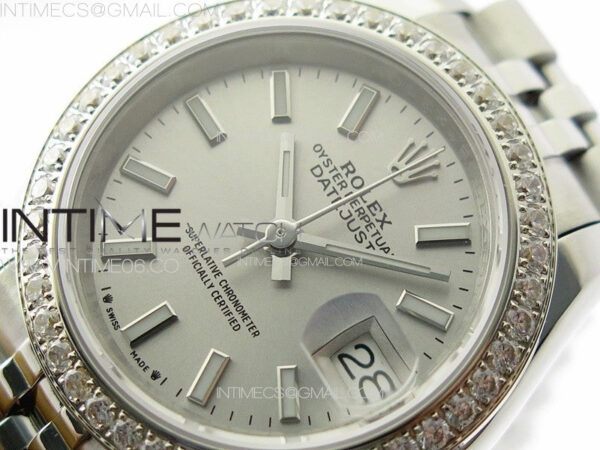 Datejust 28mm 279179 SS/Crystals APSF Best Edition Silver Dial Sticks Markers on SS Jubilee Bracelet NH05 – Bild 4