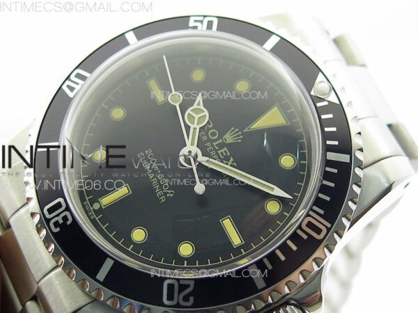 Vintage Submariner 5513 No Date SS B12 Best Edition Black Dial on SS Bracelet A2836 (Style3) – Bild 4
