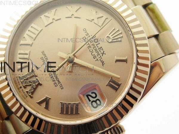 Datejust 31mm 278275 RG BP Best Edition RG Roman Markers Dial @6 Dia on RG President Bracelet – Bild 4