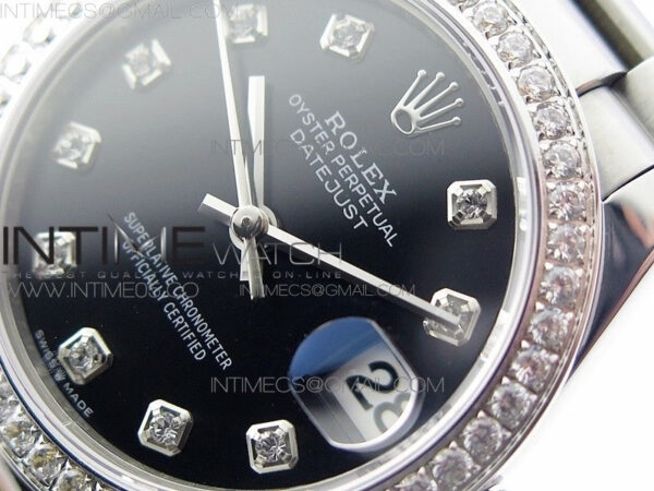 Datejust 31mm 278275 SS Crystal bezel BP Best Edition Black Dial(@6 Crystal Marker) on RG President Bracelet – Bild 4