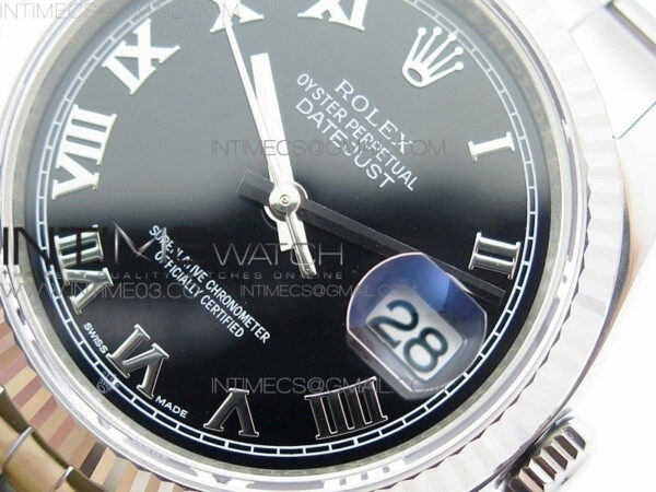 DateJust 36 116234 SS V2 904L ARF 1:1 Best Edition Black Dial Roman Markers on 904L SS Jubilee Bracelet SH3135 – Bild 4