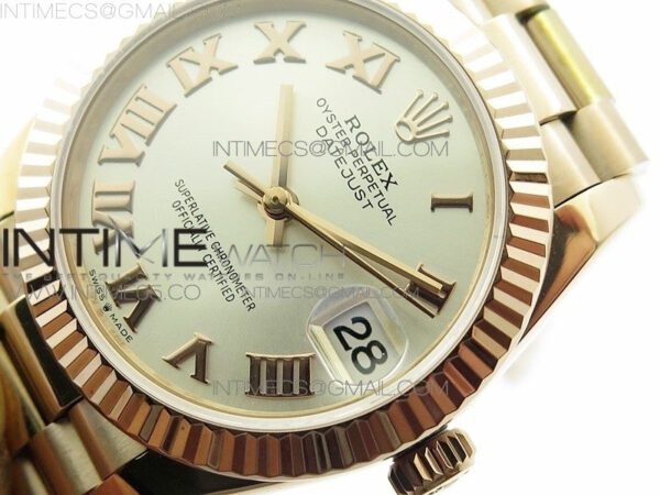 Datejust 31mm 278275 RG BP Best Edition Silver Roman Markers Dial on RG President Bracelet – Bild 4