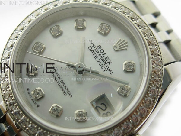 Datejust 28mm 279179 SS/Crystals APSF Best Edition White MOP Dial Crystals Markers on SS Jubilee Bracelet NH05 – Bild 3