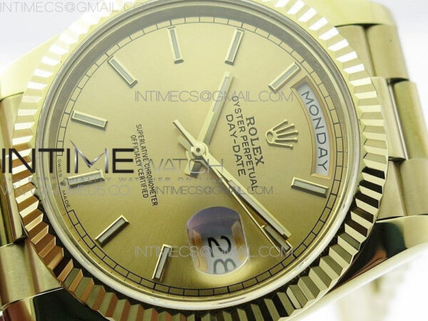 Day-Date 40mm 228239 BP New Dial Version 904 YG  Stick Markers YG Dial on YG President Bracelet A2836 – Bild 4