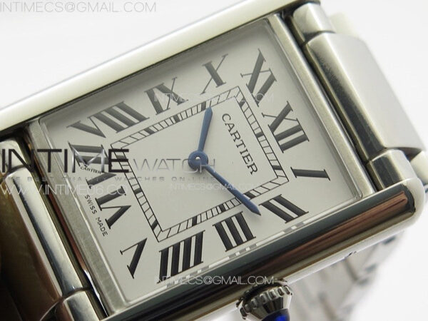 Tank Louis Ladies 25mm SS 8848F 1:1 Best Edition White Dial on SS Bracelet Ronda Quartz(Free leather strap) – Bild 5