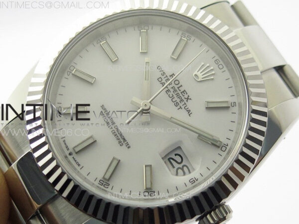 DateJust 41 126334 NTF 1:1 Best Edition 904L Steel White Stick Dial on Oyster Bracelet VR3235 – Bild 4