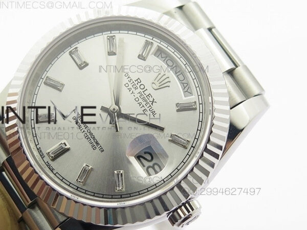 Day-Date 40 SS BP 1:1 Best 228239 Gray Diamond Sticks Dial on SS Bracelet – Bild 4