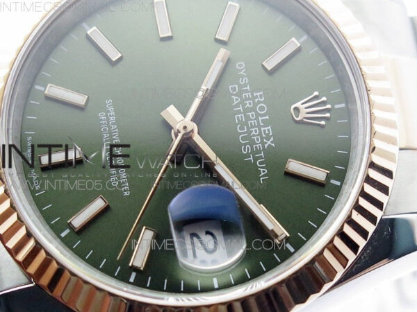 Datejust 36mm 116231 SS/RG BP 1:1 Best Edition Green Dial Stick Markers On SS/RG Oyster Bracelet A2824 – Bild 4