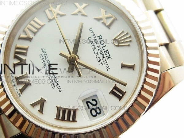 Datejust 31mm 278275 RG BP Best Edition White Roman Markers Dial on RG President Bracelet – Bild 4