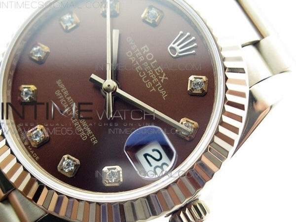 Datejust 31mm 278275 RG BP Best Edition Brown Crystal Markers Dial on RG President Bracelet – Bild 4