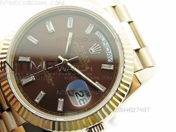 Day-Date 40 RG BP 1:1 Best 228239 Brown Diamond Sticks Dial on SS Bracelet – Bild 3