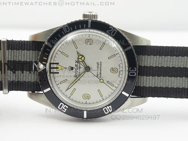Vintage 1680 Submariner No Date SS White On White Nylon Strap – Bild 4