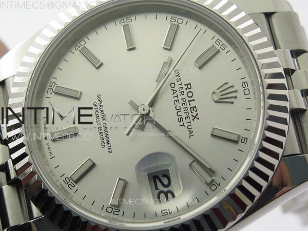 DateJust 41 126334 ZF 1:1 Best Edition 904L Steel Silver Dial Stick Marker on Jubilee Bracelet A2824 (Free Key Ring) – Bild 4