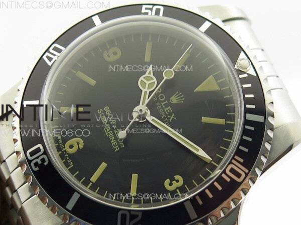 Vintage Submariner 5513 No Date SS B12 Best Edition Black Dial on Jubilee Bracelet A2836 (Style6) – Bild 5