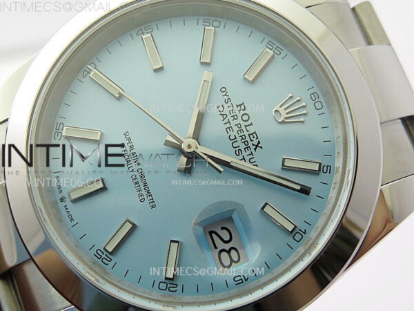 DateJust 41 126300 SS BP 1:1 Best Edition Ice Blue Dial on Oyster Bracelet – Bild 4