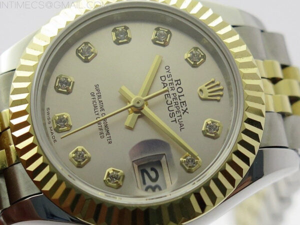 Datejust 28mm 279173 SS/YG BP Best Edition Silver Crystals Markers Dial on SS/YG Jubilee Bracelet ETA2671 – Bild 4
