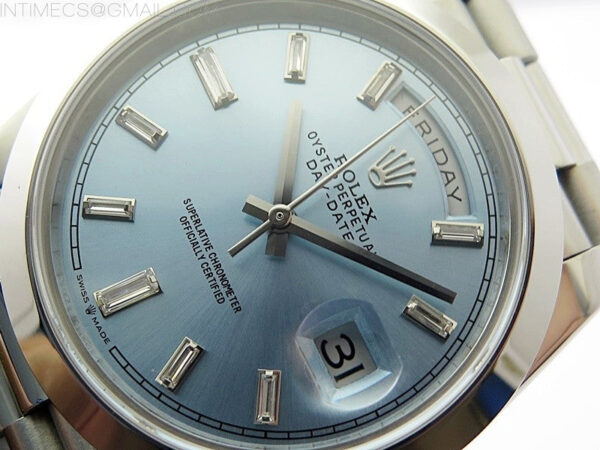 Day Date 40mm 228239 Gain Weight SS/tungsten APSF 1:1 Best Edition Ice Blue Dial T Crystals Markers on SS President Bracelet A2836 – Bild 4