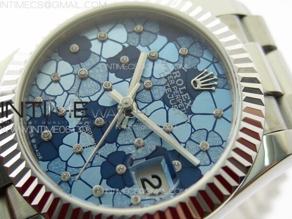 DateJust 31mm 278274 904L SS GMF Best Edition Blue Flowers Crystals Dial on 904L President Bracelet A2824 – Bild 4