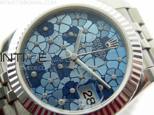 DateJust 31mm 278274 904L SS GMF Best Edition Blue Flowers Crystals Dial on 904L Jubilee Bracelet A2824 – Bild 4