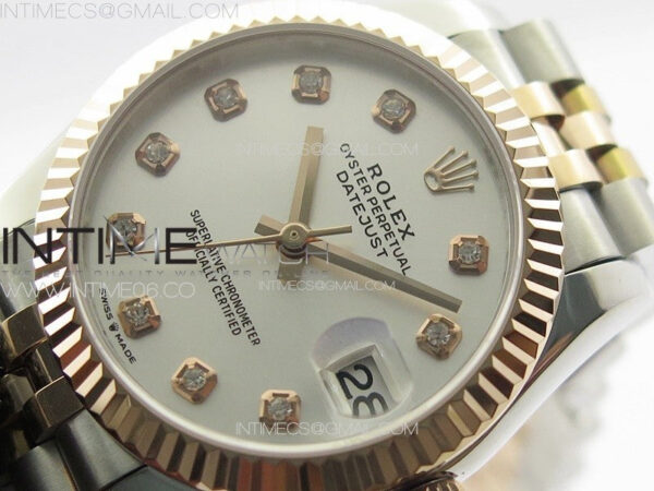 DateJust 31mm 178271 SS/RG APSF Best Edition Silver Dial Crystal Markers on Jubilee Bracelet A2824 – Bild 2