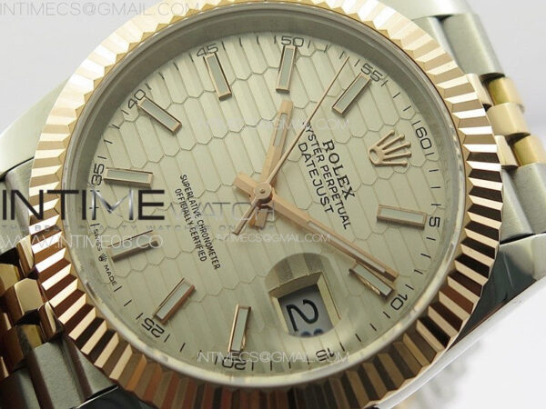 DateJust 41 126334 SS/RG GMF 1:1 Best Edition Silver Fluted Dial on SS/RG Jubilee Bracelet – Bild 4