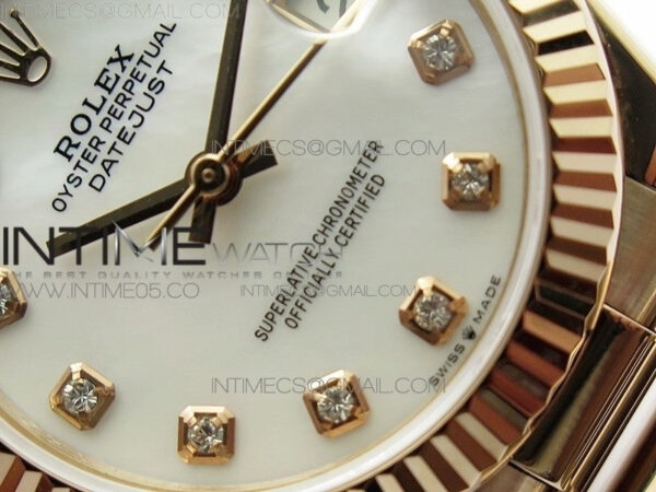Datejust 31mm 278275 RG BP Best Edition White Crystal Markers Dial on RG President Bracelet – Bild 4