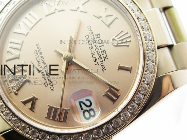 Datejust 31mm 278275 RG Dia Bezel BP Best Edition RG Roman Markers Dial @6 Dia on RG President Bracelet – Bild 6