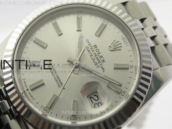 DateJust 41 126334 Clean 1:1 Best Edition 904L Steel Silver Stick Dial on Jubilee Bracelet VR3235 – Bild 4