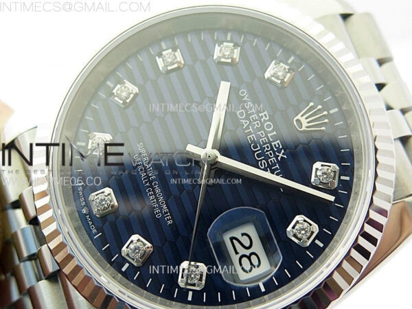 DateJust 36 SS 126234 VSF 1:1 Best Edition 904L Steel Blue Fluted Dial Diamonds Markers on Jubilee Bracelet VS3235 – Bild 3