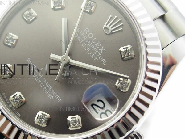 Datejust 31mm 278275 SS BP Best Edition Gray Crystals Markers Dial on SS President Bracelet – Bild 4
