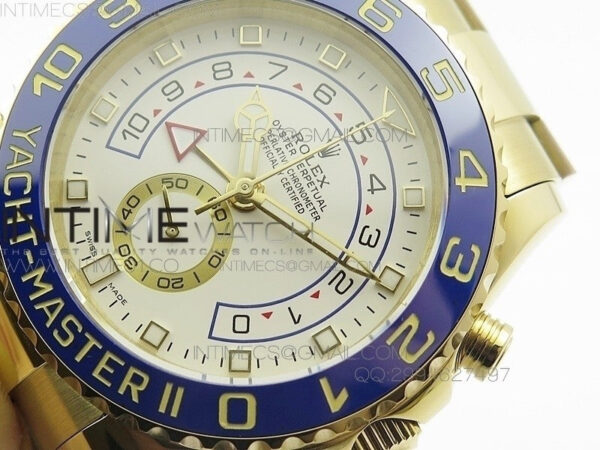 YachtMaster II YG BP New Version White Dial on YG Bracelet A7750 – Bild 4