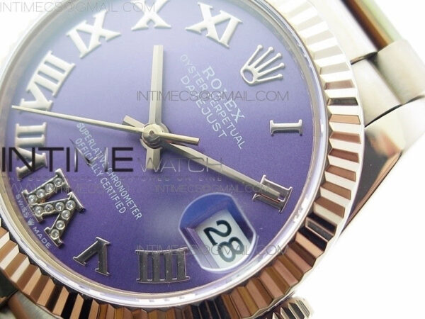 Datejust 31mm 278275 RG BP Best Edition Purple Roman Markers Dial @6 Dia on RG President Bracelet – Bild 4