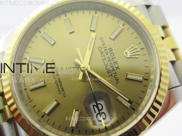 DateJust 36 904L SS/YG 126233 VSF 1:1 Best Edition Gold Stick Dial on Jubilee Bracelet VS3235 – Bild 4