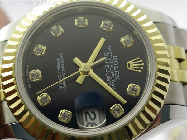 Datejust 28mm 279173 SS/YG BP Best Edition Black Crystals Markers Dial on SS/YG Jubilee Bracelet ETA2671 – Bild 4