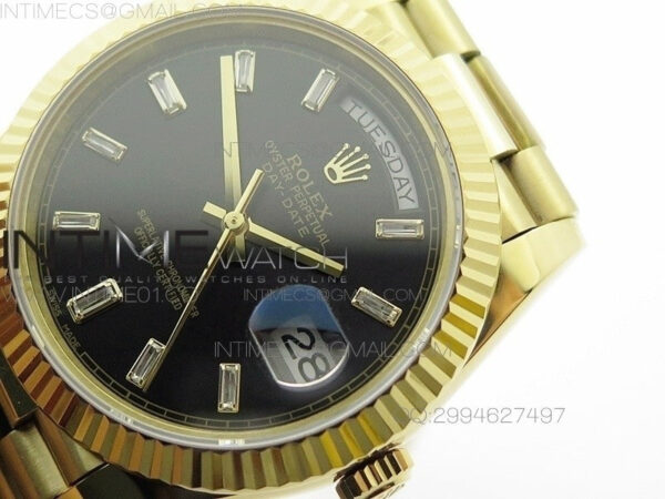 Day-Date 40 YG BP 1:1 Best 228239 Black Diamond Sticks Dial on SS Bracelet – Bild 3