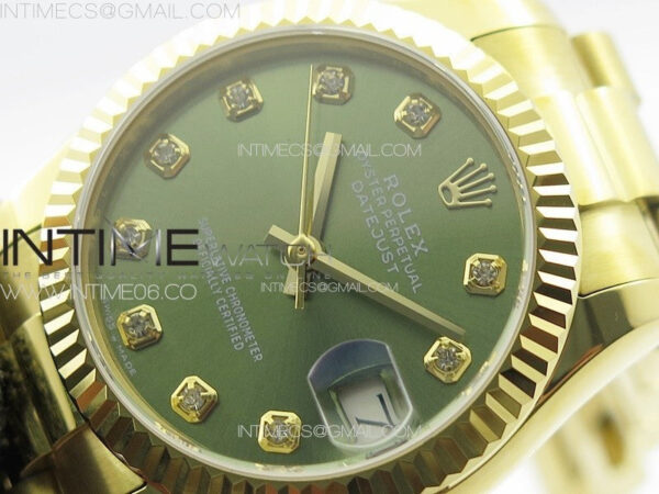 DateJust 31mm 178271 YG APSF Best Edition Gray Dial Crystal Markers on President Bracelet A2824 – Bild 4