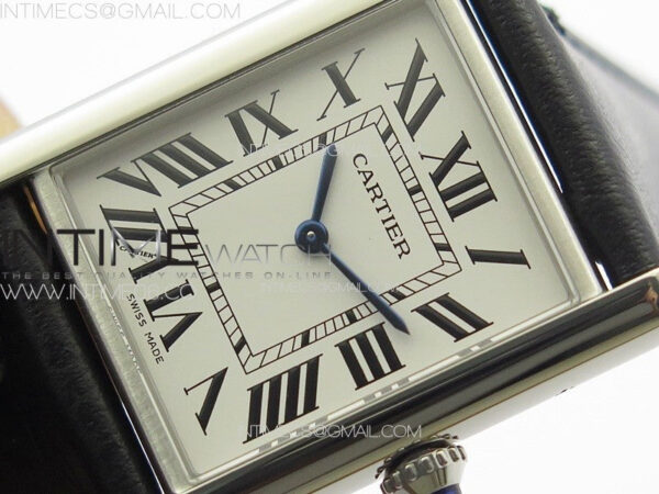 Tank Louis Ladies 25mm SS 8848F 1:1 Best Edition White Dial on Black Leather Strap Ronda Quartz – Bild 4