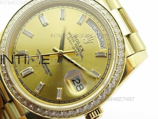 Day-Date 40 YG BP 1:1 Best 228239 Gold Diamond Sticks Dial Diamond Bezel on SS Bracelet – Bild 4