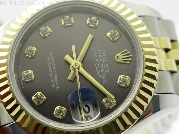 Datejust 28mm 279173 SS/YG BP Best Edition Gray Crystals Markers Dial on SS/YG Jubilee Bracelet ETA2671 – Bild 4