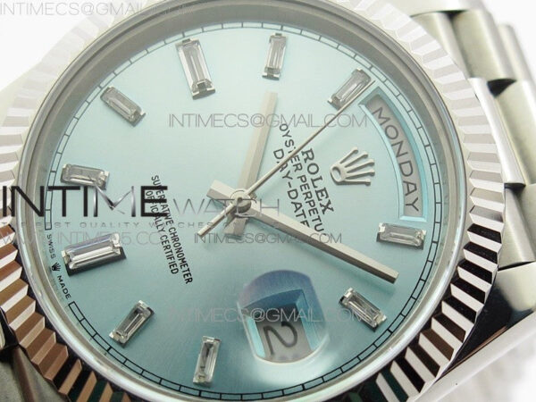 Day-Date 40mm 228239 BP New Dial Version 904 SS Ice Blue Stick Markers Dial on SS President Bracelet A2836 – Bild 5
