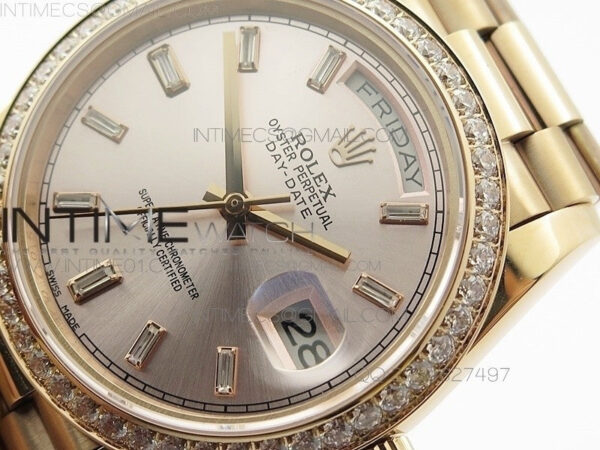 Day-Date 40 RG BP 1:1 Best 228239 RG Diamond Sticks Dial Bezel on SS Bracelet – Bild 4