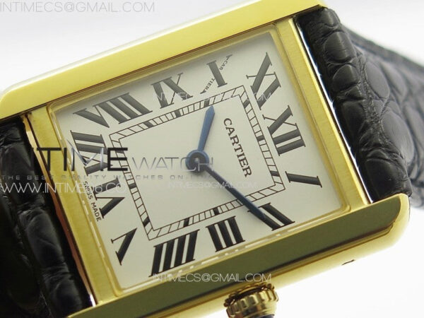 Tank Solo Ladies 25mm YG K11F 1:1 Best Edition White Dial on Black Leather Strap Ronda Quartz – Bild 4