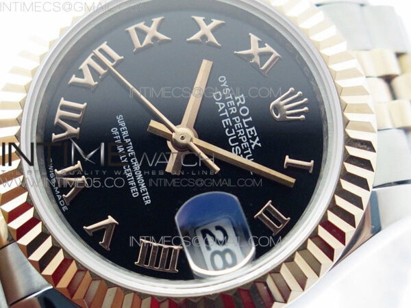 Datejust 28mm 279173 SS/RG BP Best Edition Black Roman Markers Dial on SS/RG Jubilee Bracelet ETA2671 – Bild 4