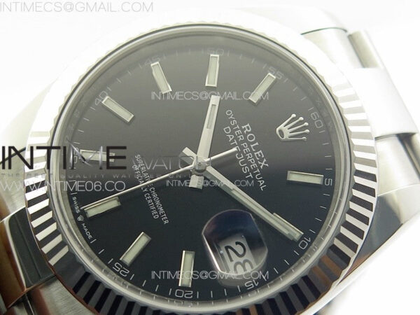 DateJust 41 126334 Clean 1:1 Best Edition 904L Steel Black Stick Dial on Oyster Bracelet VR3235 – Bild 4