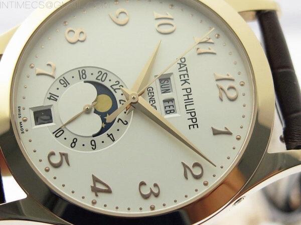 Annual Calendar Complications 5396 RG GRF Best Edition White dial Numbers Markers Blue Markers on Brown leather strap A324 – Bild 4