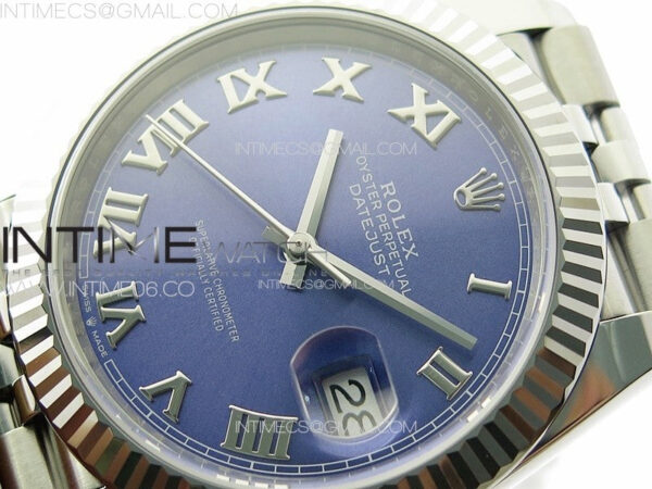 DateJust 41 126334 Clean 1:1 Best Edition 904L Steel Blue Roman Dial on Jubilee Bracelet VR3235 – Bild 4