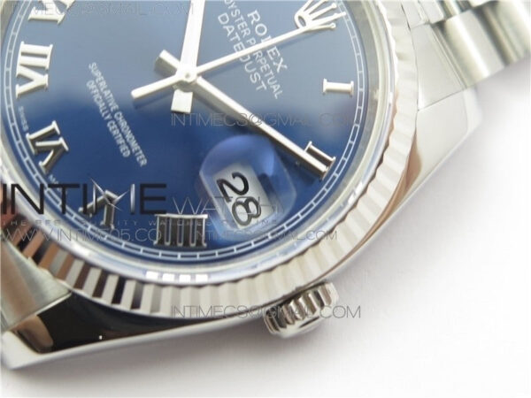 DateJust 36 SS 116234 ARF 1:1 Best Edition 904L Steel Blue Dial Roman Markers on Jubilee Bracelet SH3135 V3 – Bild 4
