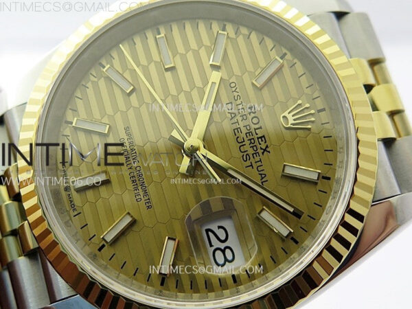 DateJust 36 SS 126233 904L SS/YG VSF 1:1 Best Edition Gold Fluted Dial Sticks Markers on Jubilee Bracelet VS3235 – Bild 4