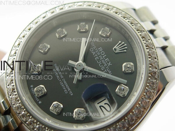 Datejust 28mm 279179 SS/Crystals APSF Best Edition Gray Dial Crystals Markers on SS Jubilee Bracelet NH05 – Bild 4