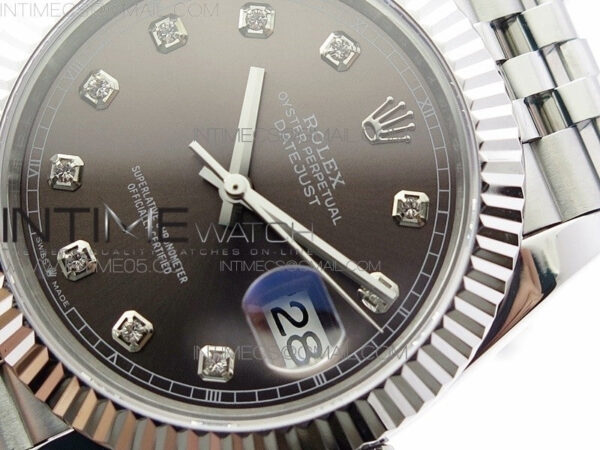 DateJust 41 126334 SS BP 1:1 Best Edition New Version Gray Crystals Markers Dial on Jubilee Bracelet – Bild 4